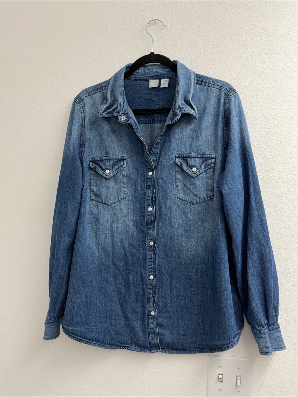 Canyon River Blues vintage Denim snap front Shirt size xl